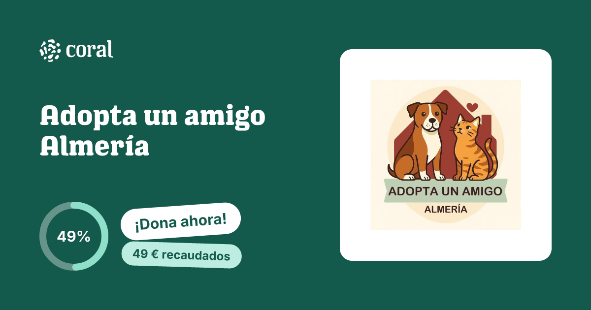 Vista previa de Adopta un amigo Almería al compartir en redes sociales